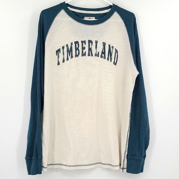 Timberland Other - Timberland XL slim fit blue teal cream long sleeve crewneck shirt fall winter